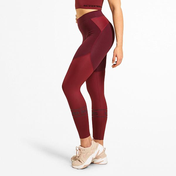 Better Bodies Chrystie Shiny Tights - Maroon Detail 1