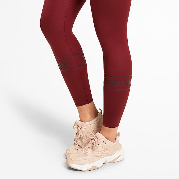 Better Bodies Chrystie Shiny Tights - Maroon Detail 4