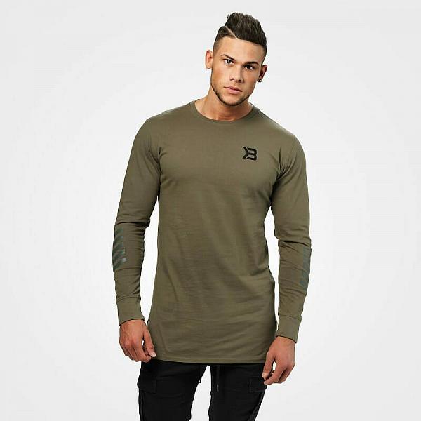 Better Bodies Bronx Longsleeve - Washed Green Detail 1