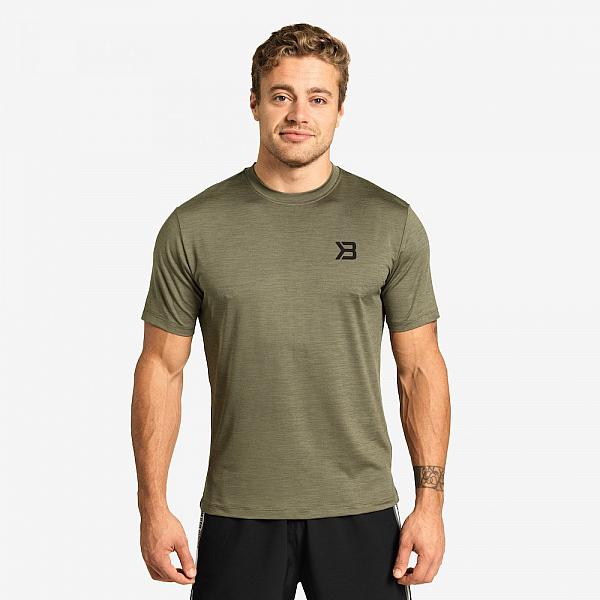 Better Bodies Essex Stripe Tee - Washed Green Melange Detail 1