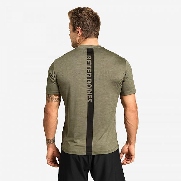 Better Bodies Essex Stripe Tee - Washed Green Melange Detail 2