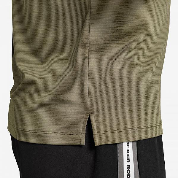 Better Bodies Essex Stripe Tee - Washed Green Melange Detail 5