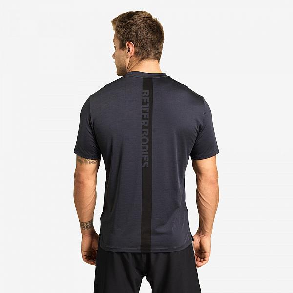 Better Bodies Essex Stripe Tee - Graphite Melange Detail 2