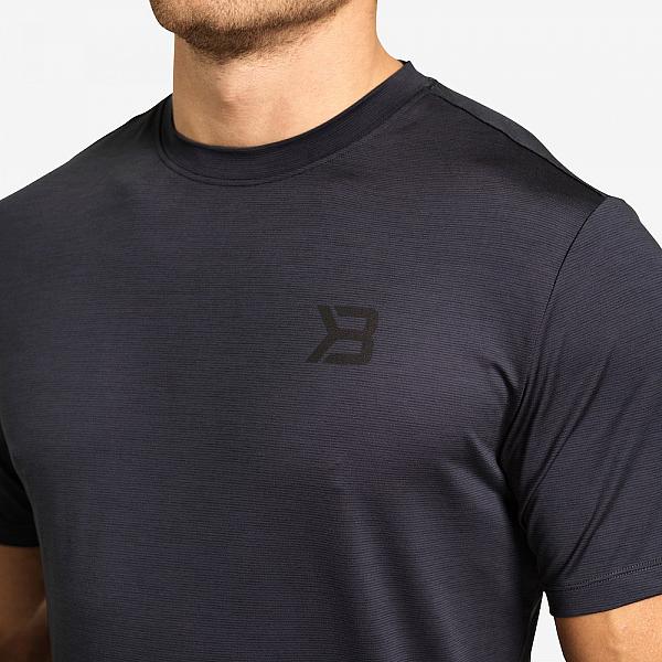 Better Bodies Essex Stripe Tee - Graphite Melange Detail 4