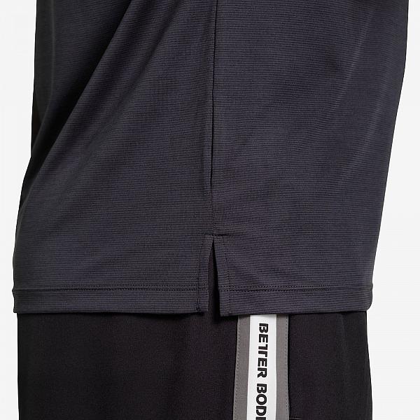 Better Bodies Essex Stripe Tee - Graphite Melange Detail 5