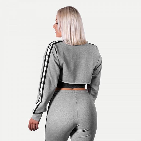 Better Bodies Chrystie Cropped Longsleeve - Light Grey Melange Detail 2