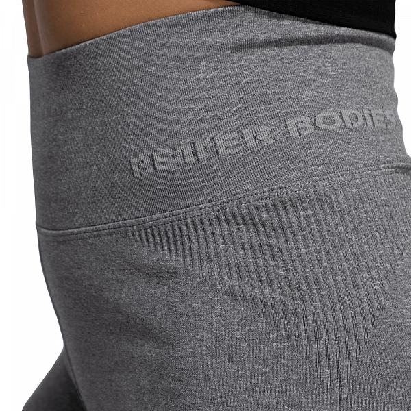 Better Bodies Rib Seamless Shorts - Grey Melange Detail 4