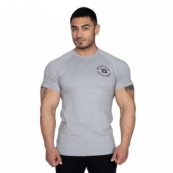Better Bodies Gym Tapered Tee - Light Grey Melange Detail 1
