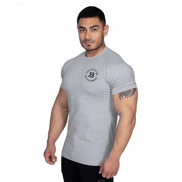 Better Bodies Gym Tapered Tee - Light Grey Melange Detail 2