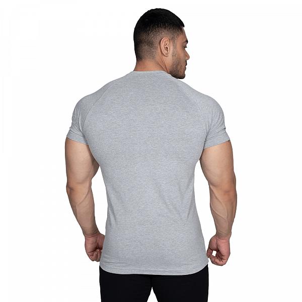 Better Bodies Gym Tapered Tee - Light Grey Melange Detail 3