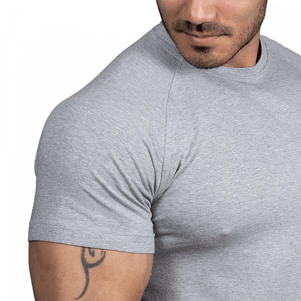 Better Bodies Gym Tapered Tee - Light Grey Melange Detail 5