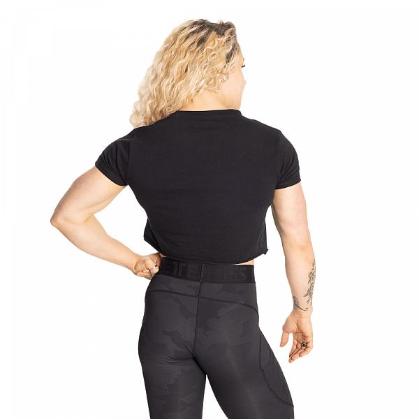 Better Bodies Astoria Cropped Tee - Black Detail 2