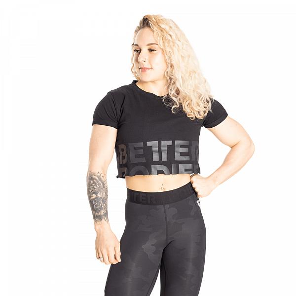 Better Bodies Astoria Cropped Tee - Black Detail 4