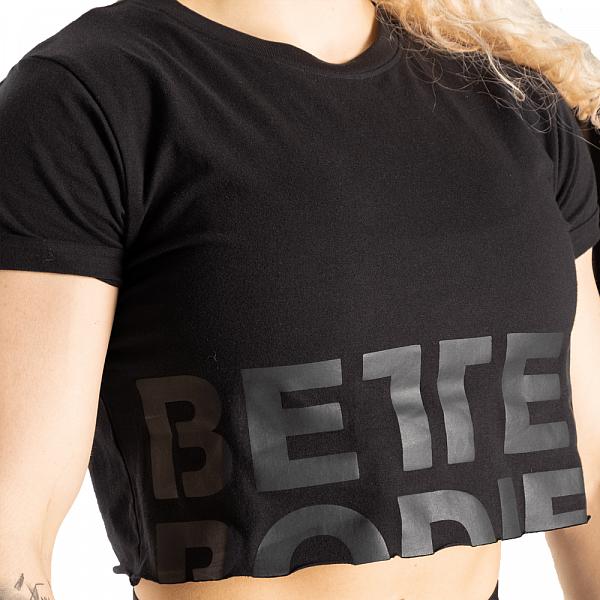 Better Bodies Astoria Cropped Tee - Black Detail 5