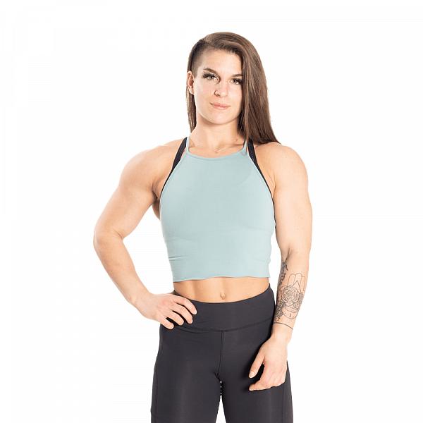 Better Bodies Performance Crop Halter - Teal Green Detail 1