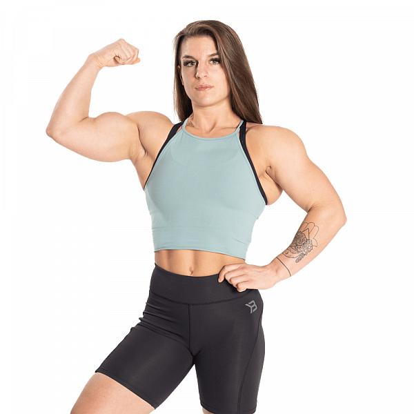 Better Bodies Performance Crop Halter - Teal Green Detail 6