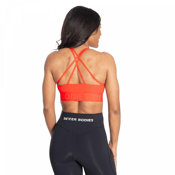 Better Bodies Gym Sports Bra - Sunset Red Detail 2