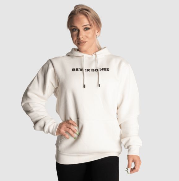 Better Bodies Logo Hoodie - Off White - Unisex Detail 6