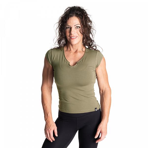 Better Bodies Raw Energy Tee - Washed Green Detail 1