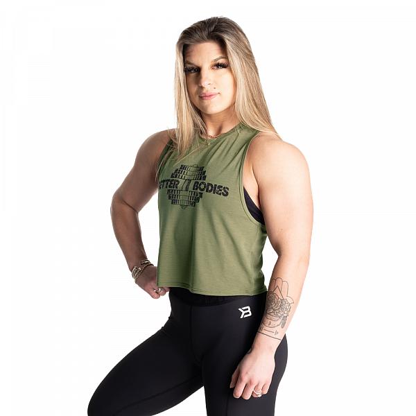 Better Bodies Empire Loose Racerback - Washed Green Detail 3