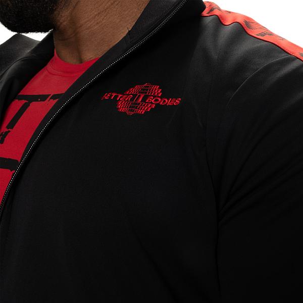 Better Bodies Bronx Track Jacket - Black/Red Detail 4