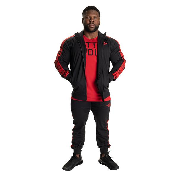 Better Bodies Bronx Track Jacket - Black/Red Detail 5