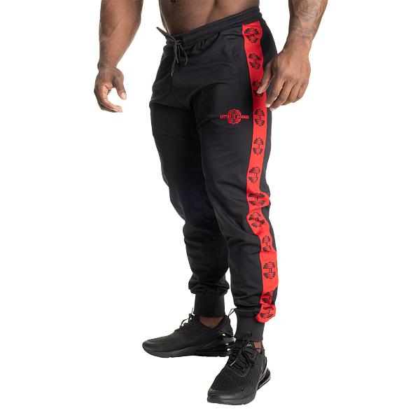 Better Bodies Bronx Track Pants - Black/Red Detail 1