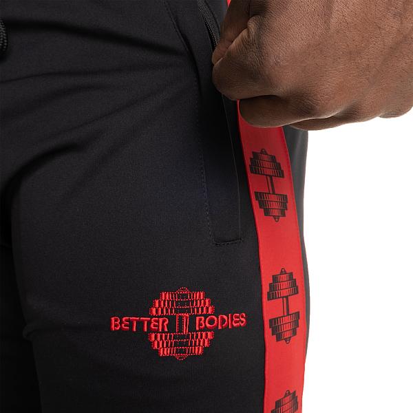 Better Bodies Bronx Track Pants - Black/Red Detail 4