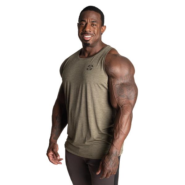 Better Bodies Essex Stripe Tank - Washed Green Melange Detail 3