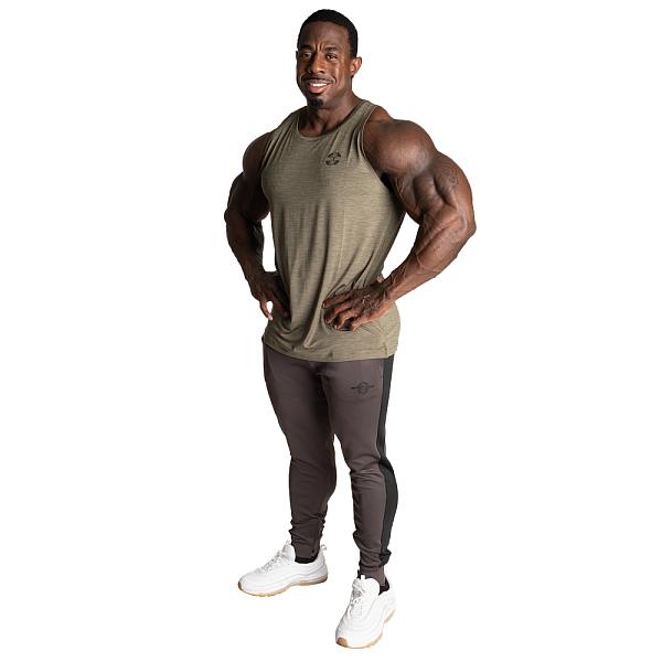 Better Bodies Essex Stripe Tank - Washed Green Melange Detail 6