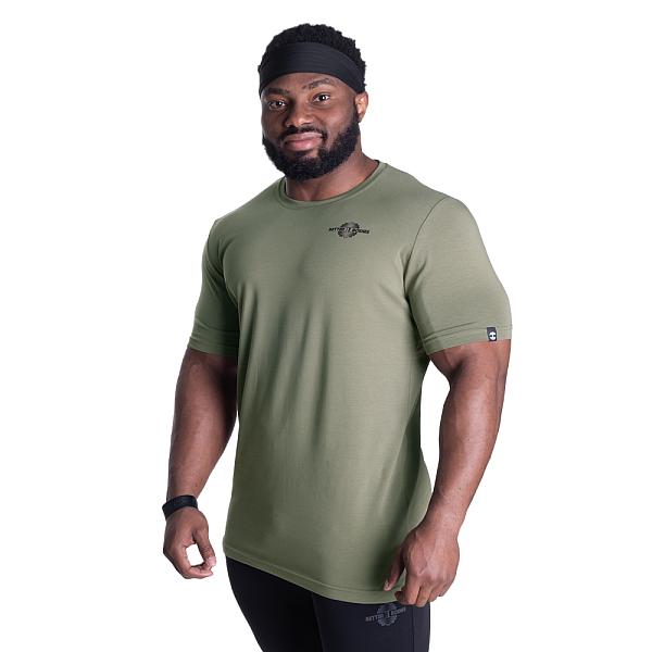 Better Bodies Essential Tapered Tee - Washed Green Detail 3