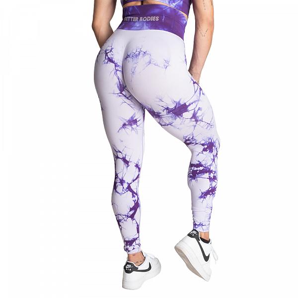 Better Bodies Entice Scrunch Leggings - Purple Tie Dye Detail 2