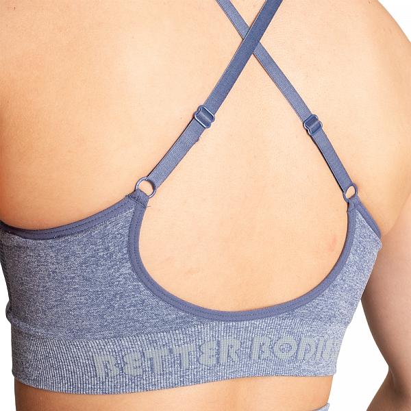 Better Bodies Curve Scrunch Bra - Blue Melange Detail 4