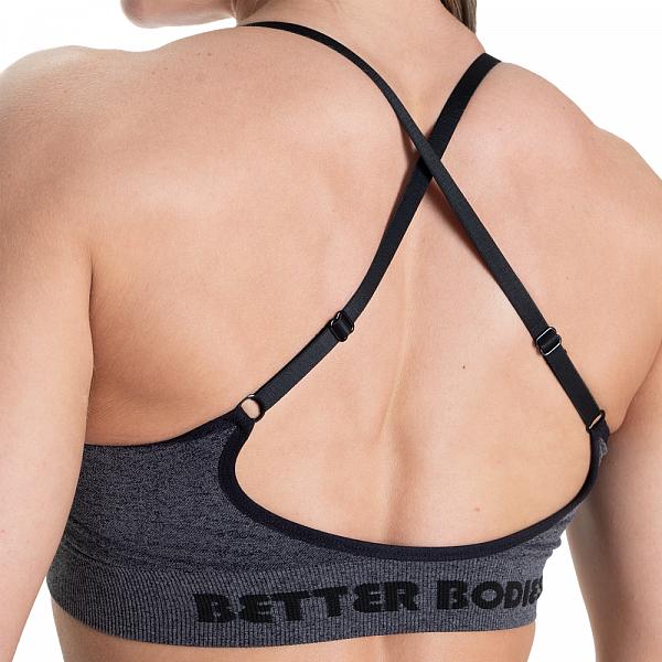 Better Bodies Curve Scrunch Bra - Black Melange Detail 5