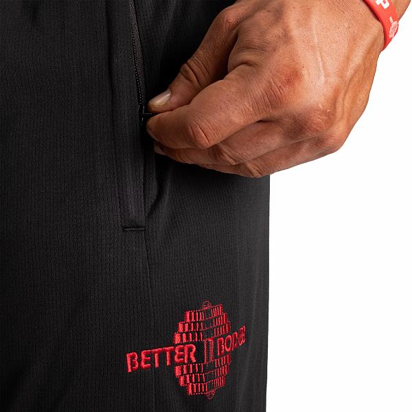Better Bodies Basketball Shorts - Black/Red Detail 4