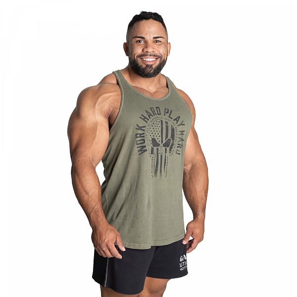 GASP Skull T-back - Acid Washed Green Detail 3